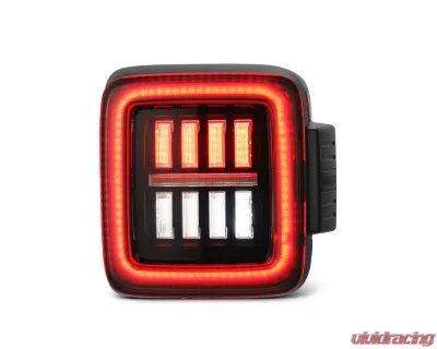 NOVA-Series Prismatic LED Tail Lights Black-Red Jeep Wrangler JL 2018-2023 AlphaRex USA - 602020