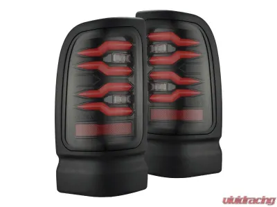 LUXX-Series Black Red LED Tail Lights Dodge Ram 1500 | 2500 | 3500 1994-2002 AlphaRex USA - 643003