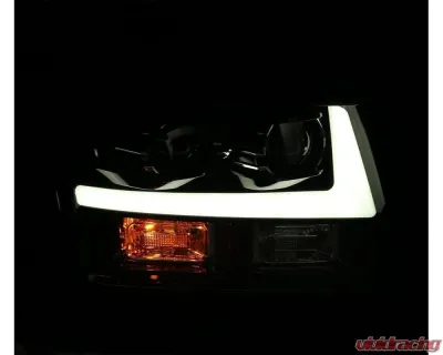 AlphaRex USA PRO-Series Halogen Projector Headlights Chrome for 2007-2014 Chevy Tahoe/Suburban/Avalanche - 880298