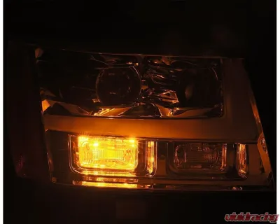 AlphaRex USA PRO-Series Halogen Projector Headlights Chrome for 2007-2014 Chevy Tahoe/Suburban/Avalanche - 880298