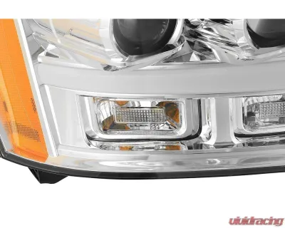 AlphaRex USA PRO-Series Halogen Projector Headlights Chrome for 2007-2014 Chevy Tahoe/Suburban/Avalanche - 880298