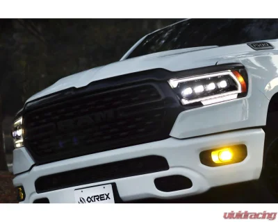 (MK II 2500 Style) NOVA-Series LED Projector Headlights Black Ram 1500 2019-2022 AlphaRex USA - 880578