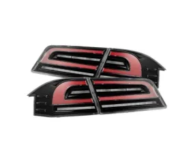 LUXX-Series Taillights (Black Red) Tesla S 2013-2021 AlphaRex USA