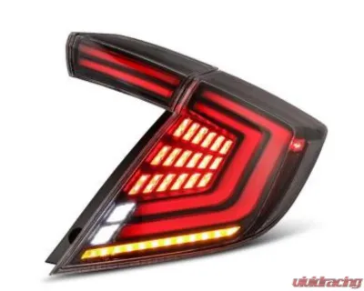 NOVA-Series Prismatic LED Taillights (Alpha-Black) Honda Civic 2017-2025 AlphaRex USA - 676000