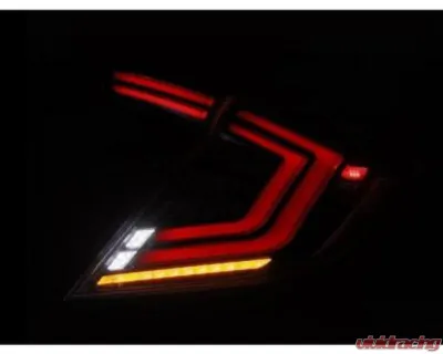 NOVA-Series Prismatic LED Taillights (Alpha-Black) Honda Civic 2017-2025 AlphaRex USA - 676000