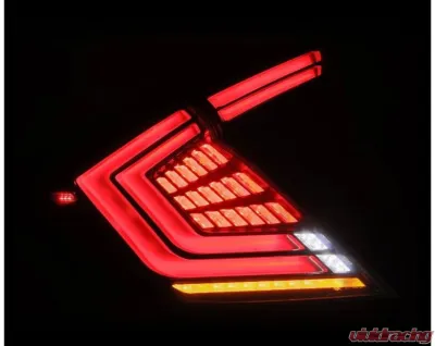 NOVA-Series Prismatic LED Taillights (Black Smoke) Honda Civic 2017-2021 AlphaRex USA - 676010