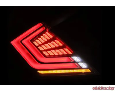 NOVA-Series Prismatic LED Taillights (Black Smoke) Honda Civic 2017-2021 AlphaRex USA - 676010