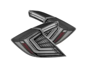 NOVA-Series Prismatic LED Taillights (Black) Honda Civic 2017-2021 AlphaRex USA