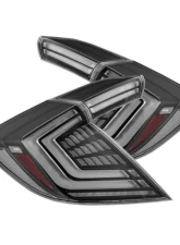 NOVA-Series Prismatic LED Taillights (Black) Honda Civic 2017-2021 AlphaRex USA                                     - 676020 - Image 6