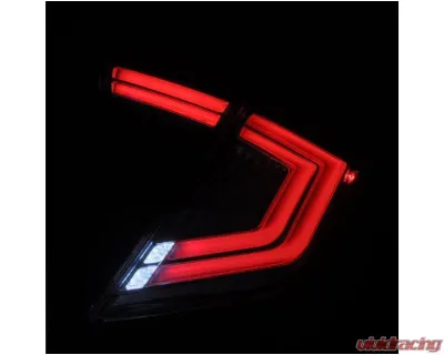 NOVA-Series Prismatic LED Taillights (Black) Honda Civic 2017-2021 AlphaRex USA - 676020