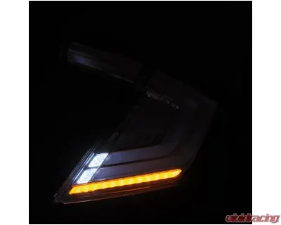 NOVA-Series Prismatic LED Taillights (Black) Honda Civic 2017-2021 AlphaRex USA - 676020