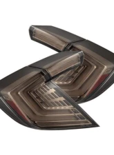 NOVA-Series Prismatic LED Taillights (Clear Smoke) Honda Civic 2017-2021 AlphaRex USA                                     - 676040 - Image 7