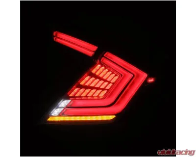 NOVA-Series Prismatic LED Taillights (Clear Smoke) Honda Civic 2017-2021 AlphaRex USA - 676040