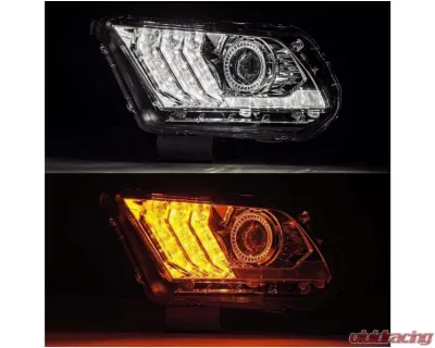 AlphaRex USA PRO-Series Headlights Chrome for Ford Mustang 2010-2012 H7 Halogen - 880111