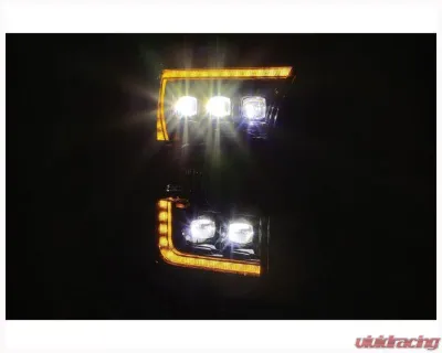 AlphaRex USA NOVA-Series Headlights for Ford F-150 2015-2017, Alpha-Black, LED Projectors - 880163