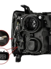 AlphaRex USA PRO-Series Headlights Jet Black for Chevrolet Silverado 2500HD/3500HD 2015-2019                                     - 880226 - Image 2