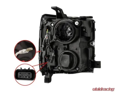 AlphaRex USA PRO-Series Headlights Jet Black for Chevrolet Silverado 2500HD/3500HD 2015-2019 - 880226