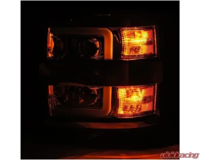 AlphaRex USA PRO-Series Headlights Jet Black for Chevrolet Silverado 2500HD/3500HD 2015-2019 - 880226