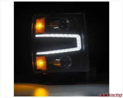 AlphaRex USA LUXX-Series Black Headlights for Chevrolet Silverado 1500 2014-2015 - 880242