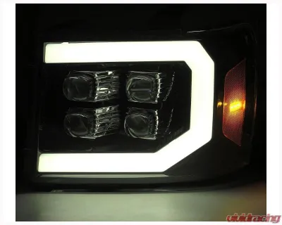 AlphaRex USA NOVA-Series Jet Black Projector Headlights for 2007-2014 GMC Sierra 1500/2500/3500 - 880608