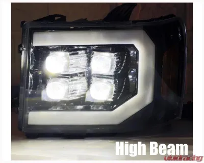 AlphaRex USA NOVA-Series Jet Black Projector Headlights for 2007-2014 GMC Sierra 1500/2500/3500 - 880608