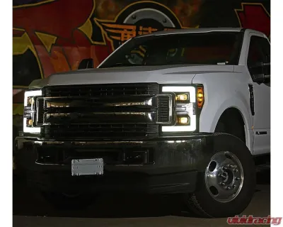 Chrome PRO-Series Halogen Projector Headlights Ford Super Duty 2017-2019 AlphaRex - 880107