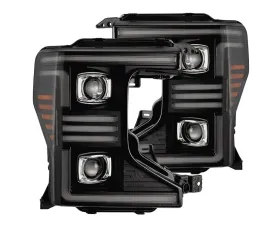 Black PRO-Series Halogen Projector Headlights Ford Super Duty 2020-2022 AlphaRex
