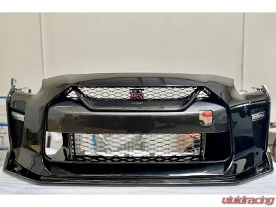 N-Tune CF 2x2 Gloss Spec T Front Splitter with Brake Ducts Nissan R35 GTR 2017-2022 - N500-5001