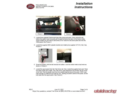 Trail Armor Rear Window Dust Shield Polaris General 1000 | 4 1000 | XP 1000 | XP 4 1000 (All Editions) 2020-2025 - TA010RWDSEC-GENXP