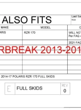 Trail Armor Full Skids w/ Integrated Side Nerfs & Rear Swing Arm Skid Center Polaris RZR 170 2009-2021                                     - TA012FULLSKID-RZR170 centers - Image 3