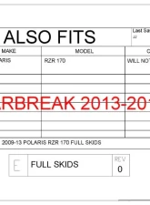 Trail Armor Full Skids w/ Integrated Side Nerfs & Rear Swing Arm Skid Center Polaris RZR 170 2009-2021                                     - TA012FULLSKID-RZR170 centers - Image 4