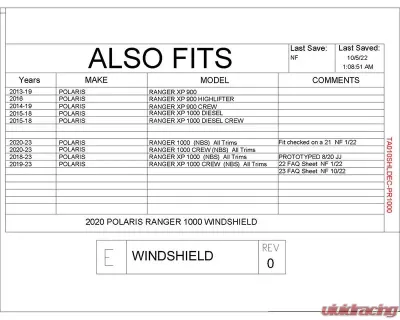 Trail Armor Windshield Polaris Ranger XP 570 | Ranger XP 900 | XP 1000 2013-2025 - TA010SHLDEC-PR1000