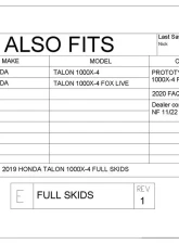 Trail Armor Trimmed Style Full Skids with Integrated Side Skid Plates Honda Talon 1000R | Talon 1000X-4 Fox Live Valve Edition 2019-2024                                     - TA012FULLSKID-HT10004-T - Image 8