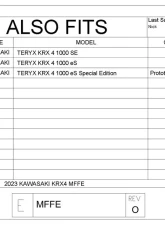 Trail Armor Mud Flap Fender Extensions Kawasaki KRX 4 1000 (All Editions) 2023-2025                                     - TAMFFE-KRX4 - Image 11