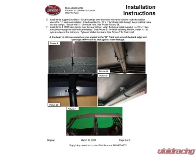 Trail Armor Hard Top Roof Polaris  RZR XP 4 1000 | XP 4 Turbo EPS|  4 900 | 4 1000 2014-2023 - TAROOF-RZR41000900