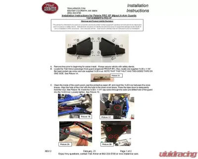 Trail Armor iMpact Front Arm Guards Set of 2 Polaris RZR Pro XP | 4 2020-2024 - TA012ARMIMPFG-PROXP