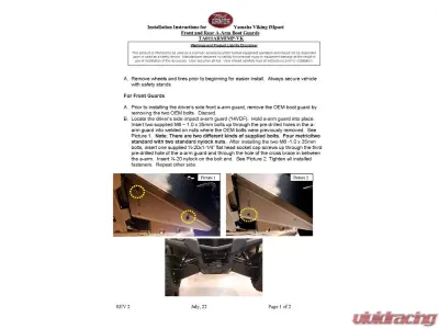 Trail Armor Front and Rear Boot Guards A-Arm CV Yamaha Viking | Viking VI iMpact 2014-2024 - TA011ARMIMP-VK