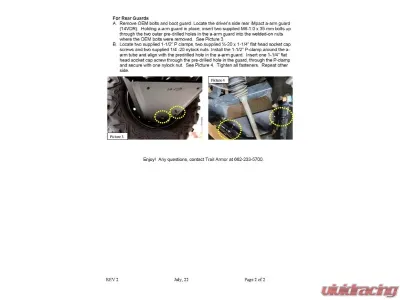 Trail Armor Front and Rear Boot Guards A-Arm CV Yamaha Viking | Viking VI iMpact 2014-2024 - TA011ARMIMP-VK