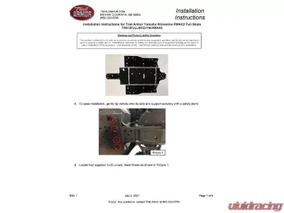 Trail Armor Full Skids Yamaha Wolverine RMAX2 | 1000 X-TR | 1000 LT Edition | 1000 Sport Impact 2021-2024 - TA012FULLSKID-YW-RMAX2