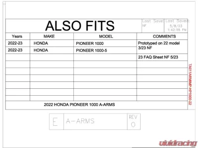 Trail Armor iMpact A-Arm Guards Honda Pioneer 1000 | 1000-5 | 1000-6 Crew 2022-2025 - TA011ARMIMP-HP1000-22