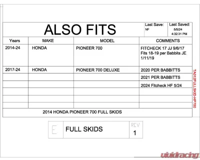 Trail Armor Deluxe Full Skids Honda Pioneer 700 | Pioneer 700 Deluxe 2014+ - TA012FULLSKID-HP700