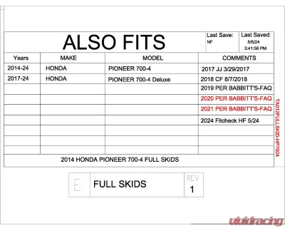 Trail Armor Deluxe Full Skids Honda Pioneer 700-4 | Pioneer 700-4 Deluxe 2014+ - TA012FULLSKID-HP7004