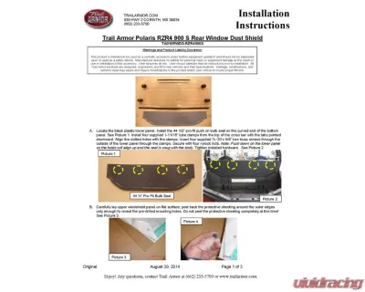 Trail Armor Rear Window Dust Shield Polaris RZR 4 | RZR S 4 2015-2020 - TA010RWDS-RZR4900S
