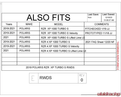 Trail Armor Rear Window Polaris RZR XP 1000 Turbo S 2018-2021 - TA010RWDS-RZR4TURBO-S