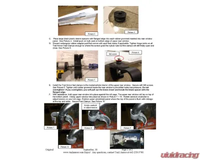 Trail Armor Rear Window Dust Shield Kit w/ Fast Clamps Polaris Ranger 2010-2021 - TA010RWDSFC-PR800