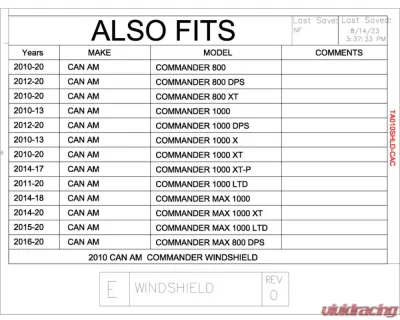 Trail Armor CoolFlo Windshield Can-Am Commander 2010-2020 - TA010SHLD-CAC