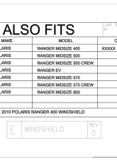 Trail Armor CoolFlo Windshield w/ Fast Clamps Polaris Ranger Midsize 2010-2014                                     - TA010SHLDFC-PR400500EV - Image 5