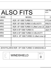 Trail Armor CoolFlo Windshield Polaris RZR XP 1000 Turbo | 4 XP 1000 Turbo 2018-2021                                     - TA010SHLDFC-RZRTURBO-S - Image 5