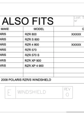 Trail Armor CoolFlo Windshield w/ Fast Clamps Polaris RZR 2008-2019                                     - TA010SHLDFC-RZR - Image 3