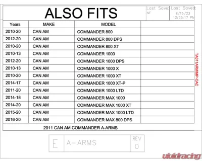 Trail Armor iMpact A-Arm CV Front & Rear Trailing Boot Guards Can-Am Commander 2010-2020 - TA011ARMIMP-CAC
